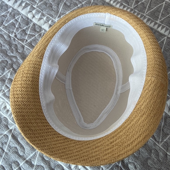 Charlotte Russe Woven Fedora with Turquoise Trim - Picture 3 of 4